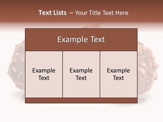 Three Chocolate Balls With Nuts On A White Background PowerPoint Template