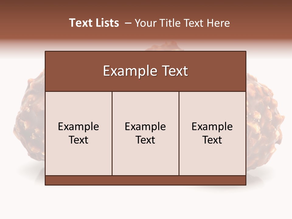 Three Chocolate Balls With Nuts On A White Background PowerPoint Template