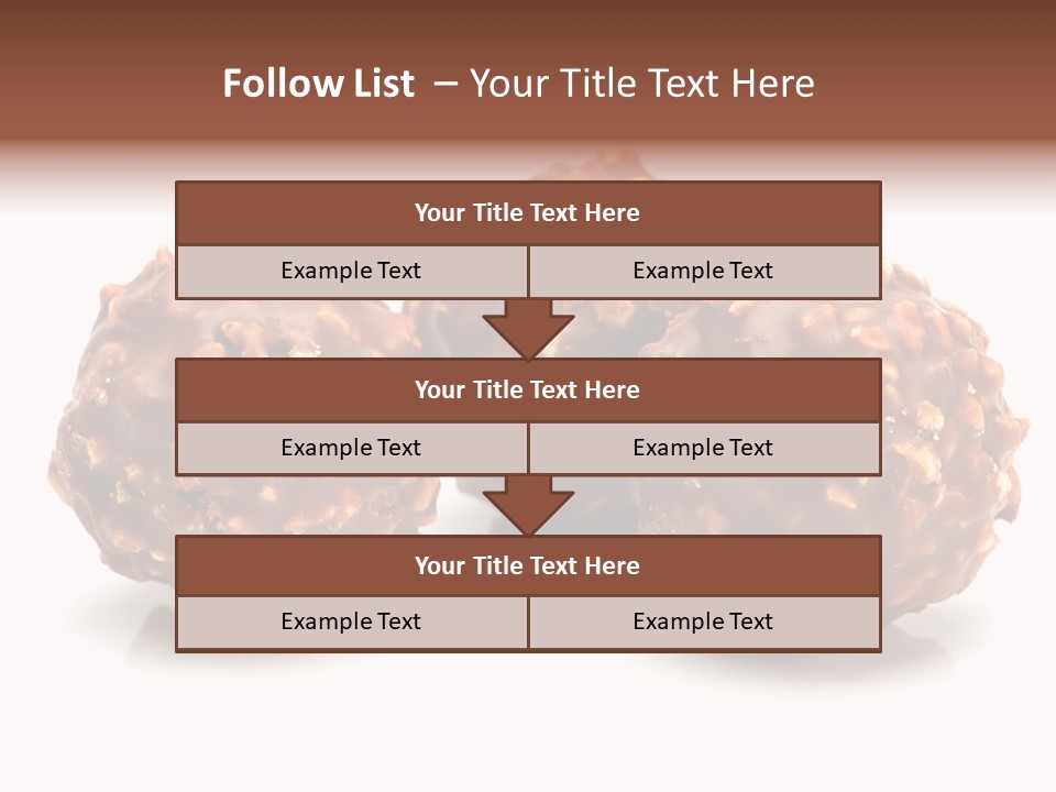 Three Chocolate Balls With Nuts On A White Background PowerPoint Template