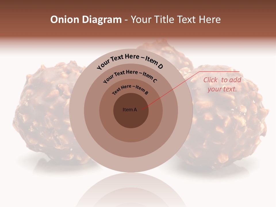 Three Chocolate Balls With Nuts On A White Background PowerPoint Template