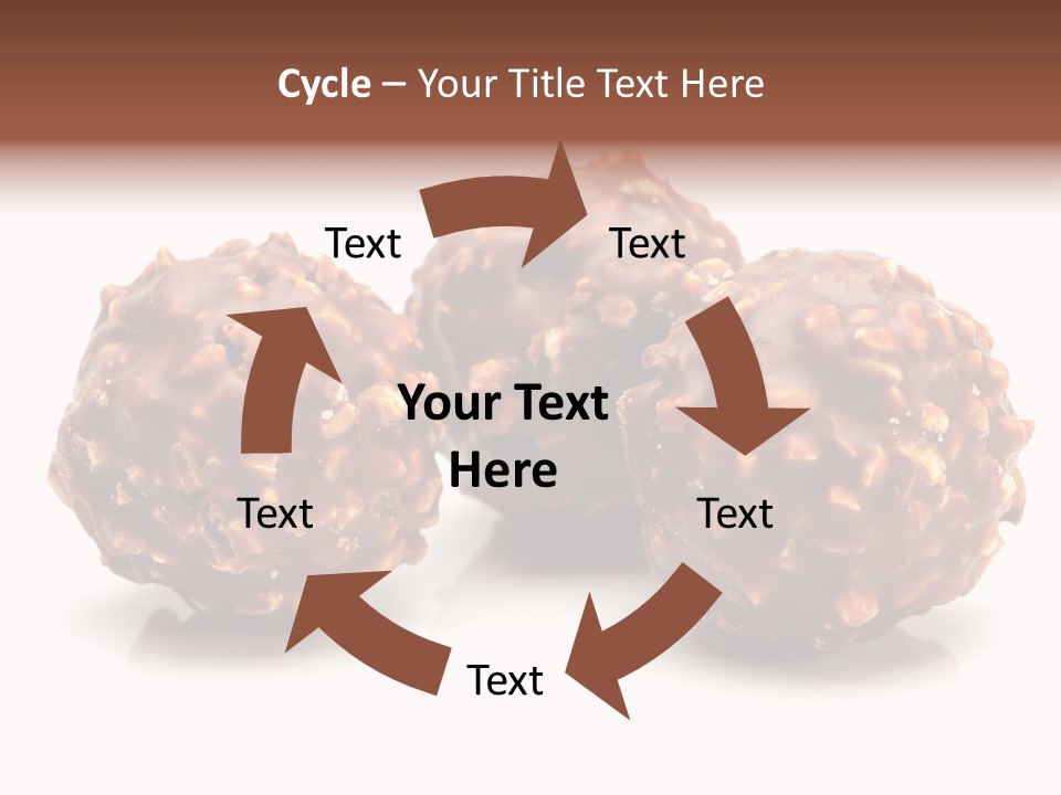 Three Chocolate Balls With Nuts On A White Background PowerPoint Template