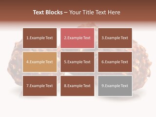 Three Chocolate Balls With Nuts On A White Background PowerPoint Template