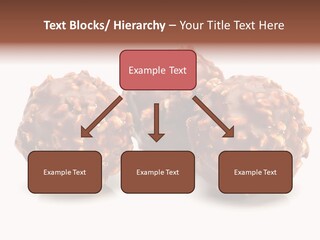 Three Chocolate Balls With Nuts On A White Background PowerPoint Template