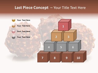 Three Chocolate Balls With Nuts On A White Background PowerPoint Template