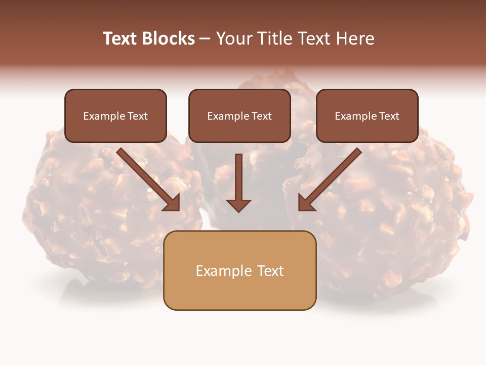 Three Chocolate Balls With Nuts On A White Background PowerPoint Template