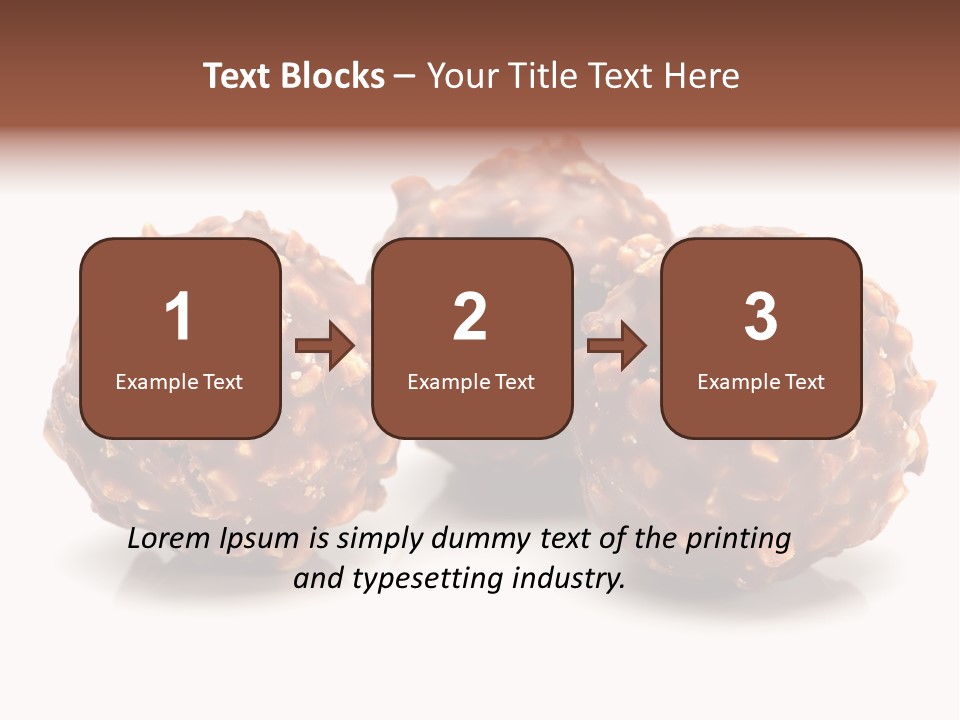 Three Chocolate Balls With Nuts On A White Background PowerPoint Template