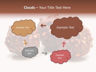 Three Chocolate Balls With Nuts On A White Background PowerPoint Template