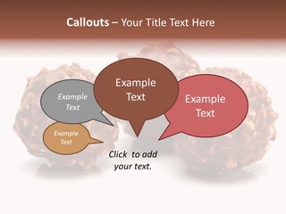 Three Chocolate Balls With Nuts On A White Background PowerPoint Template