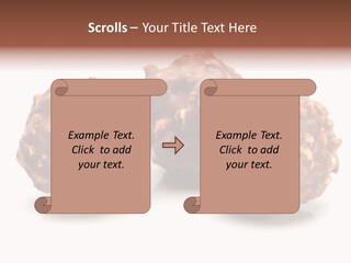 Three Chocolate Balls With Nuts On A White Background PowerPoint Template