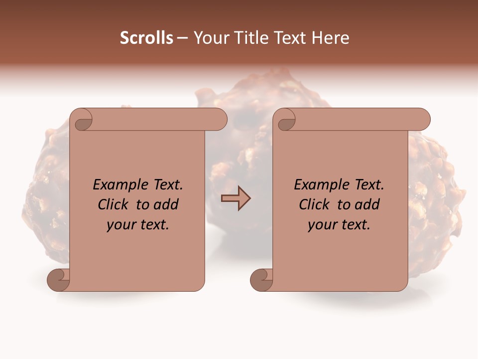 Three Chocolate Balls With Nuts On A White Background PowerPoint Template