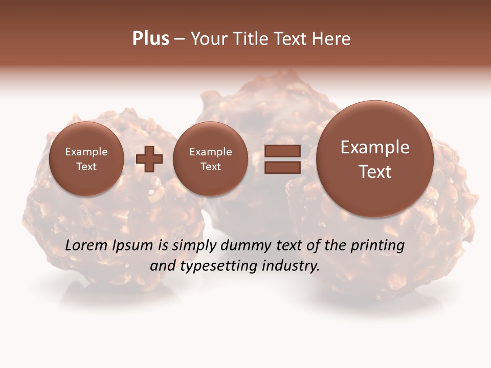 Three Chocolate Balls With Nuts On A White Background PowerPoint Template