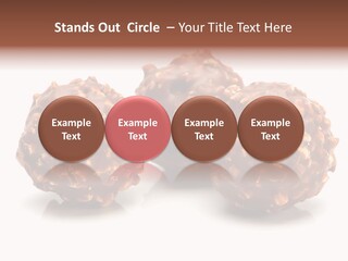 Three Chocolate Balls With Nuts On A White Background PowerPoint Template