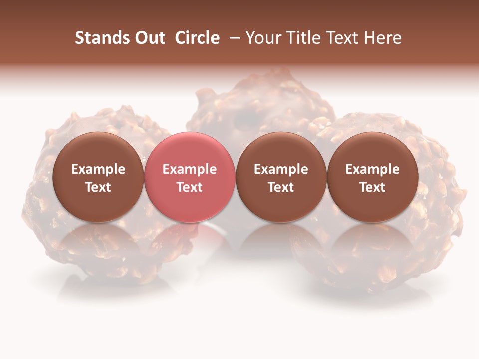 Three Chocolate Balls With Nuts On A White Background PowerPoint Template