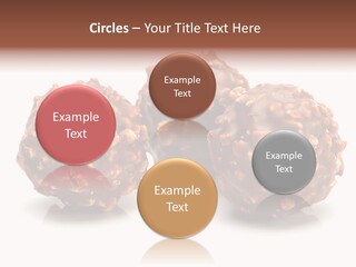 Three Chocolate Balls With Nuts On A White Background PowerPoint Template