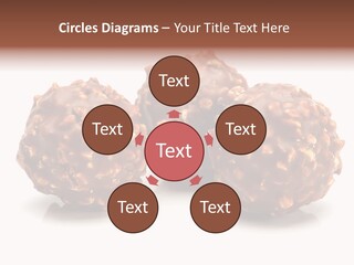 Three Chocolate Balls With Nuts On A White Background PowerPoint Template
