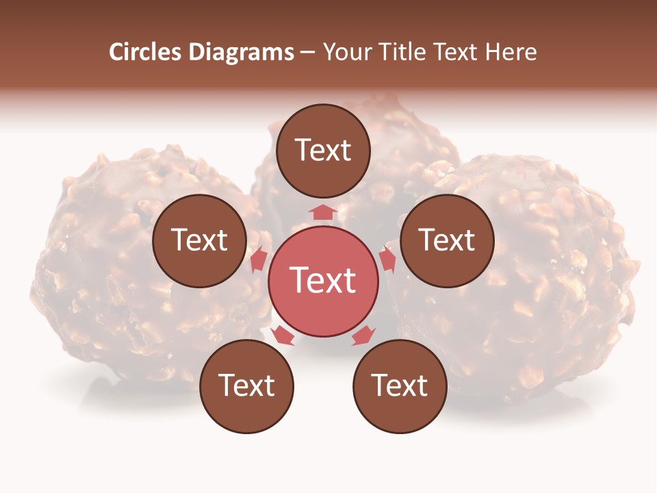 Three Chocolate Balls With Nuts On A White Background PowerPoint Template