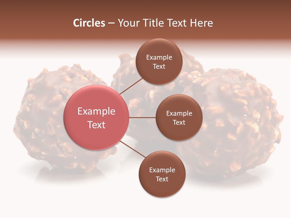 Three Chocolate Balls With Nuts On A White Background PowerPoint Template