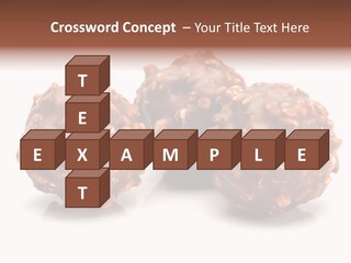 Three Chocolate Balls With Nuts On A White Background PowerPoint Template