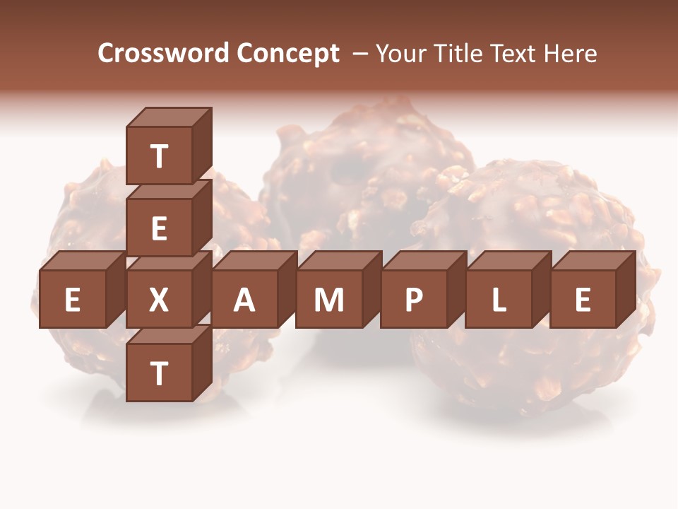 Three Chocolate Balls With Nuts On A White Background PowerPoint Template