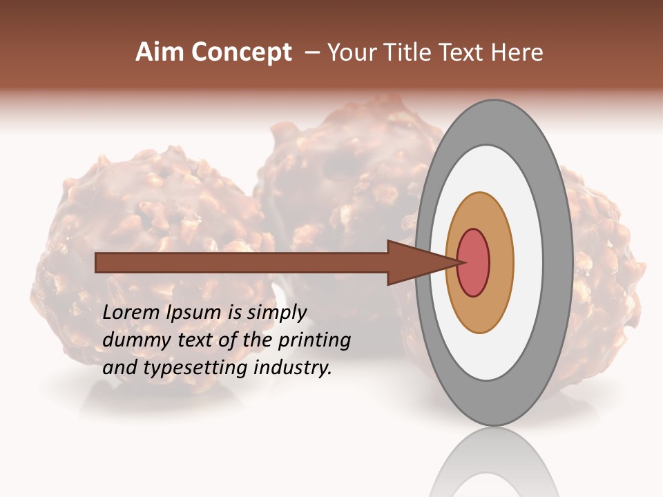 Three Chocolate Balls With Nuts On A White Background PowerPoint Template