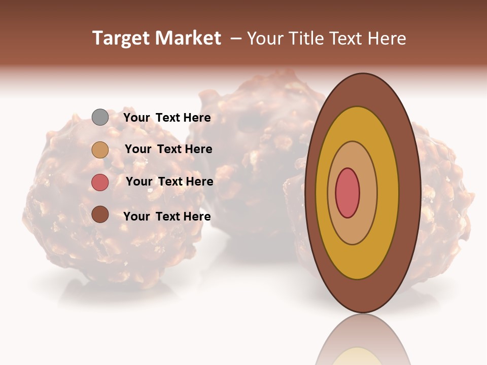 Three Chocolate Balls With Nuts On A White Background PowerPoint Template