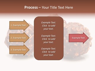 Three Chocolate Balls With Nuts On A White Background PowerPoint Template