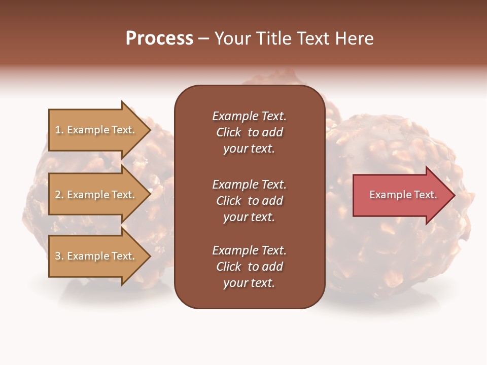 Three Chocolate Balls With Nuts On A White Background PowerPoint Template