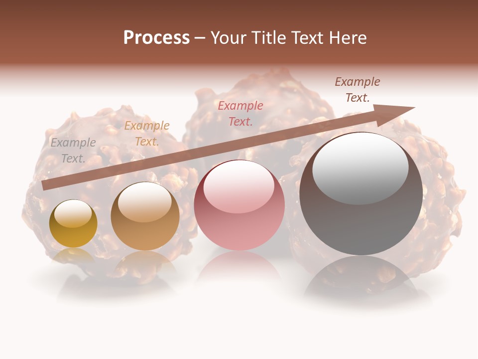 Three Chocolate Balls With Nuts On A White Background PowerPoint Template