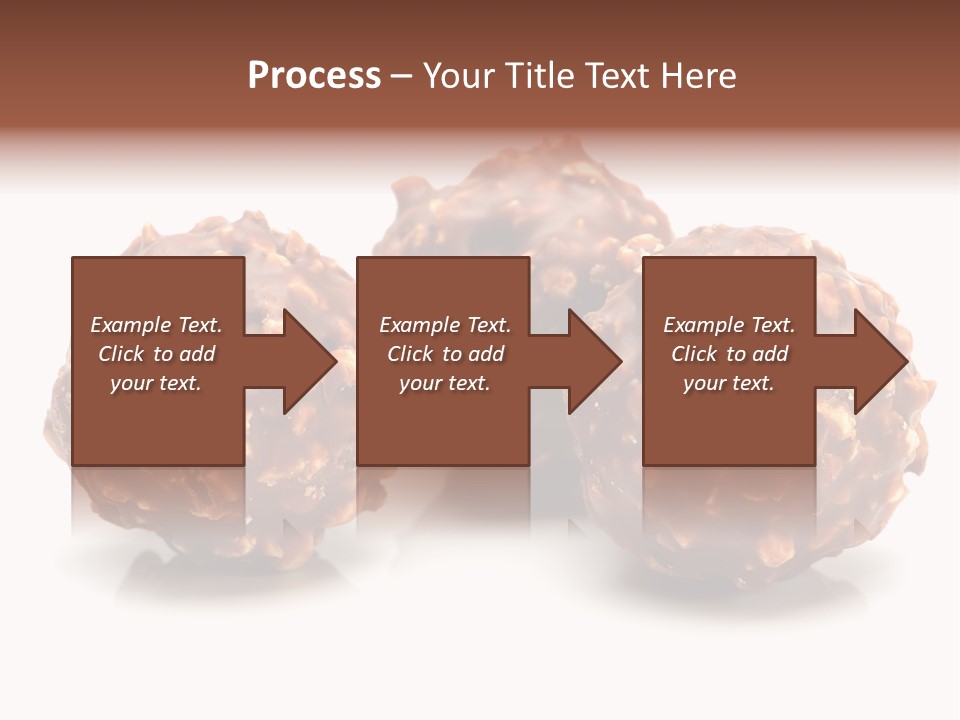 Three Chocolate Balls With Nuts On A White Background PowerPoint Template