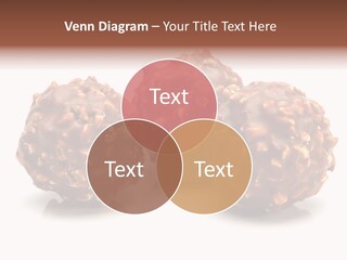 Three Chocolate Balls With Nuts On A White Background PowerPoint Template