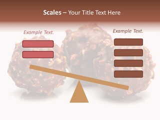 Three Chocolate Balls With Nuts On A White Background PowerPoint Template