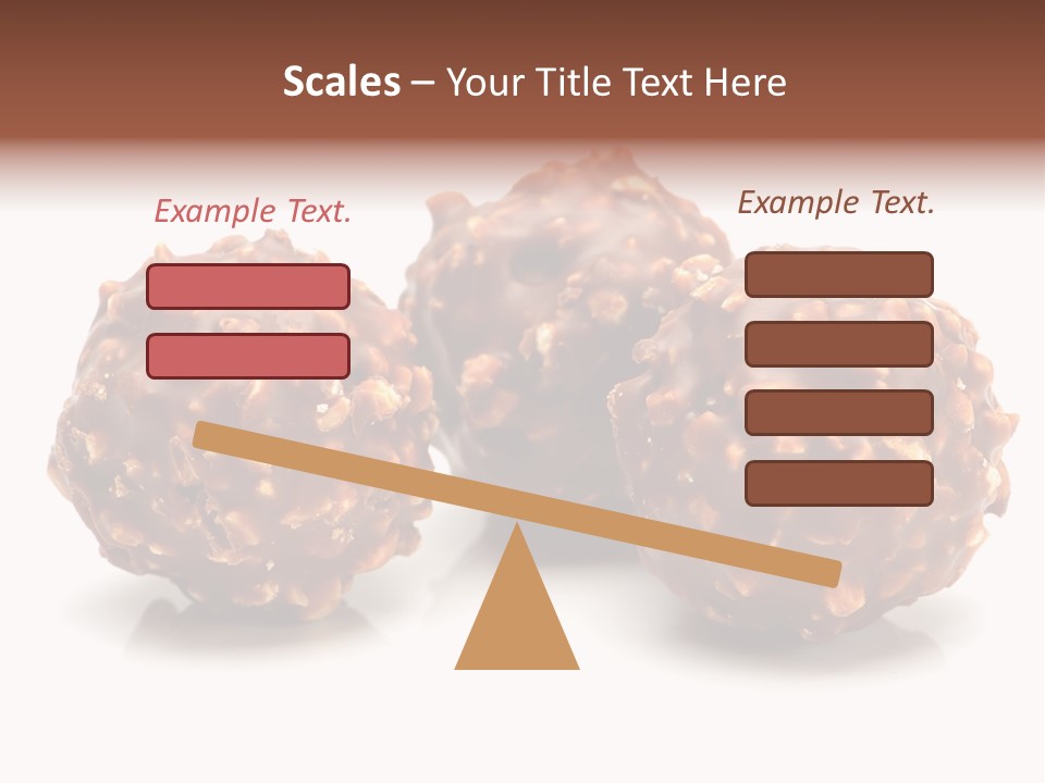 Three Chocolate Balls With Nuts On A White Background PowerPoint Template