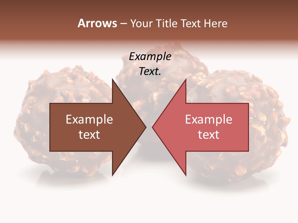 Three Chocolate Balls With Nuts On A White Background PowerPoint Template