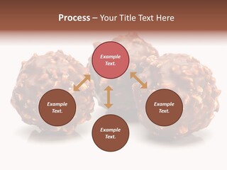 Three Chocolate Balls With Nuts On A White Background PowerPoint Template