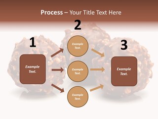 Three Chocolate Balls With Nuts On A White Background PowerPoint Template