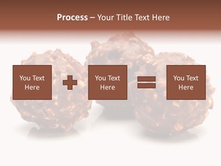 Three Chocolate Balls With Nuts On A White Background PowerPoint Template