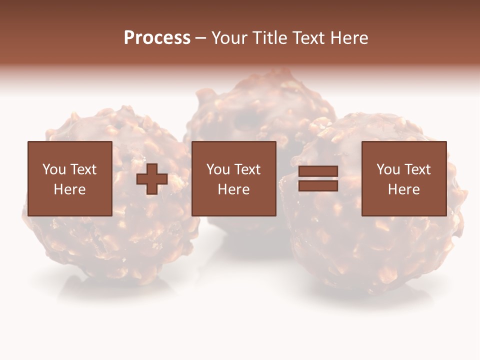 Three Chocolate Balls With Nuts On A White Background PowerPoint Template