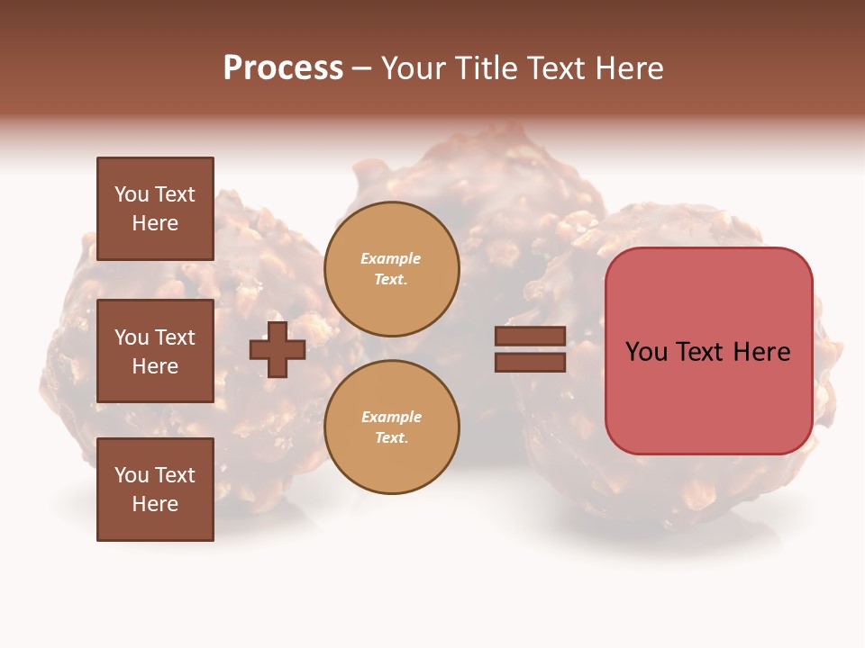 Three Chocolate Balls With Nuts On A White Background PowerPoint Template