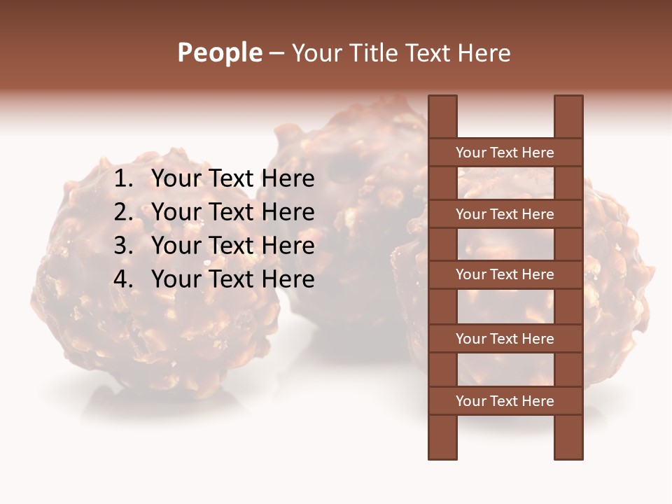 Three Chocolate Balls With Nuts On A White Background PowerPoint Template