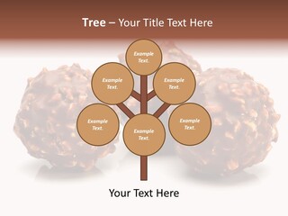 Three Chocolate Balls With Nuts On A White Background PowerPoint Template