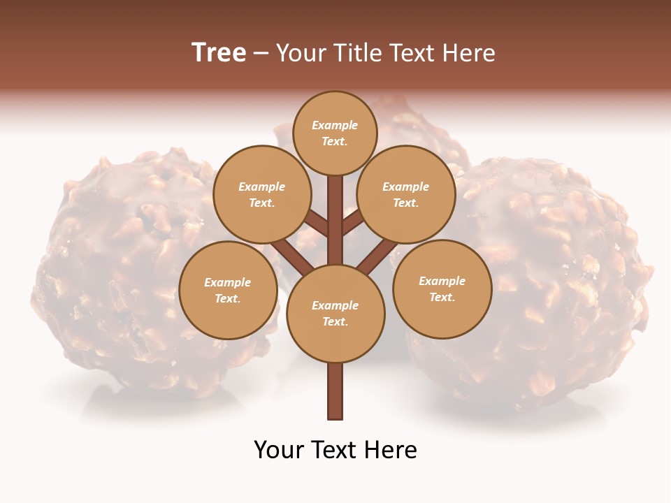 Three Chocolate Balls With Nuts On A White Background PowerPoint Template