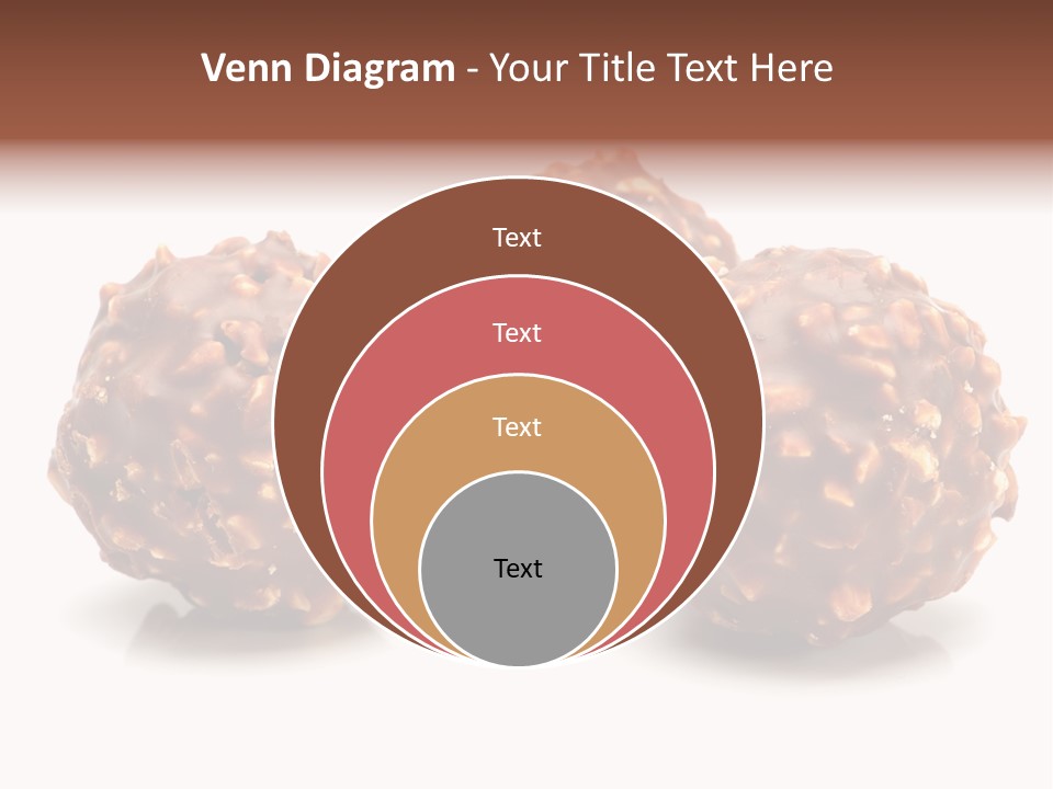 Three Chocolate Balls With Nuts On A White Background PowerPoint Template