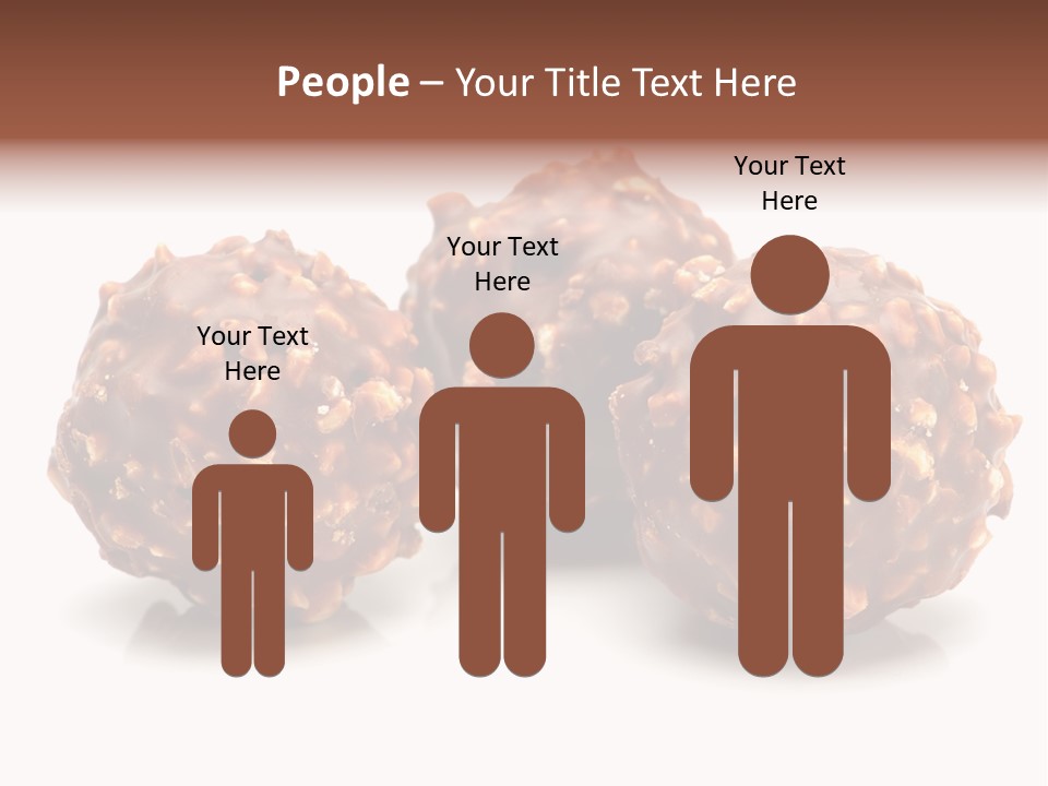 Three Chocolate Balls With Nuts On A White Background PowerPoint Template