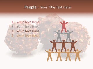 Three Chocolate Balls With Nuts On A White Background PowerPoint Template