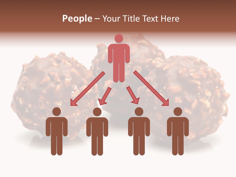 Three Chocolate Balls With Nuts On A White Background PowerPoint Template