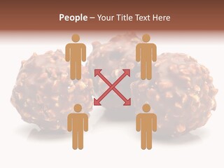 Three Chocolate Balls With Nuts On A White Background PowerPoint Template