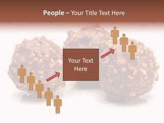 Three Chocolate Balls With Nuts On A White Background PowerPoint Template