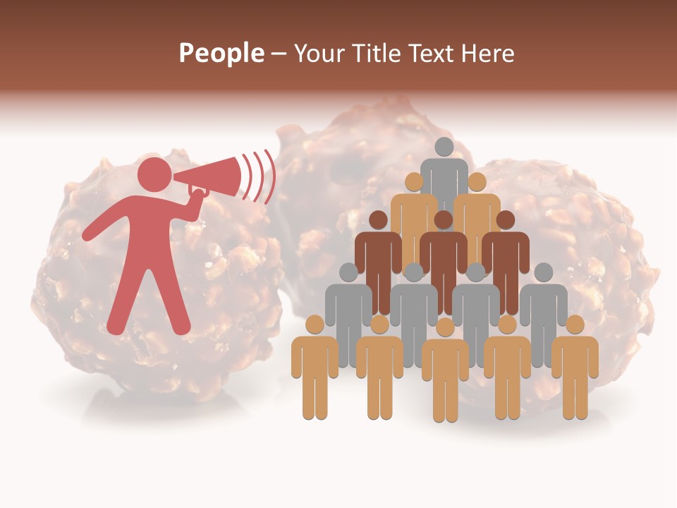 Three Chocolate Balls With Nuts On A White Background PowerPoint Template