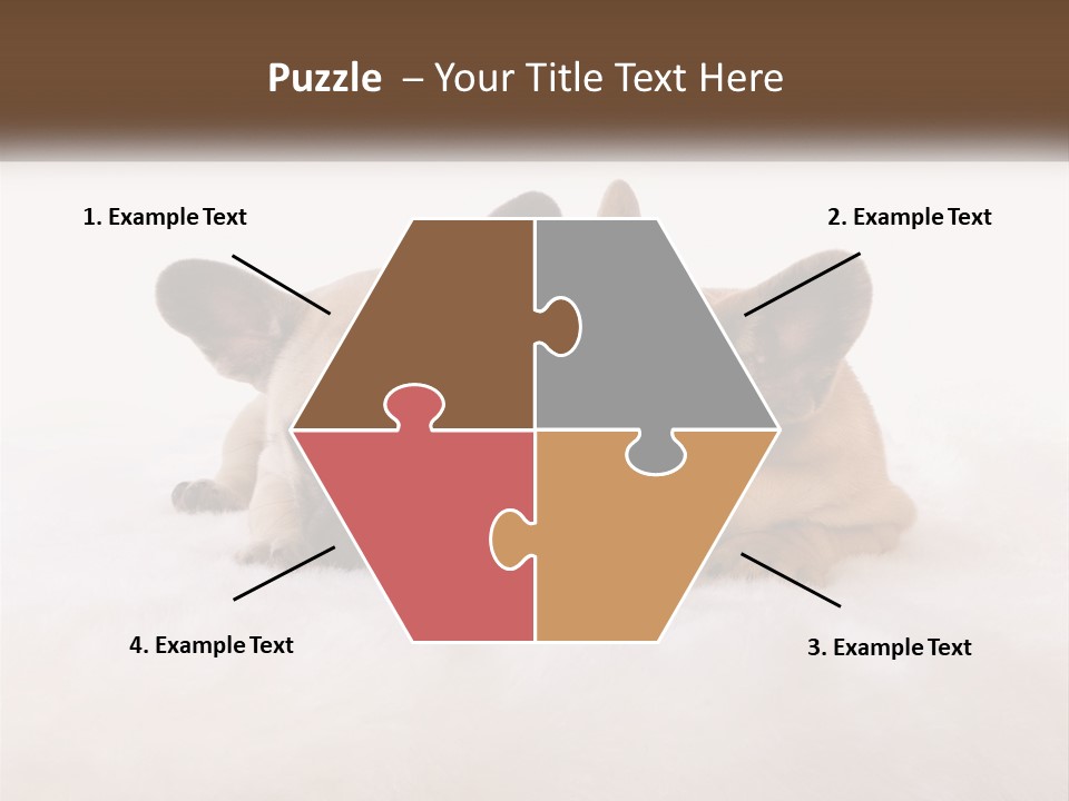 Two Puppies Are Laying Down On A White Carpet PowerPoint Template