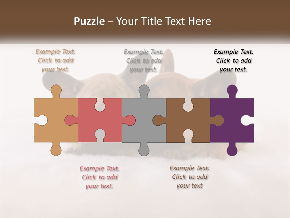 Two Puppies Are Laying Down On A White Carpet PowerPoint Template